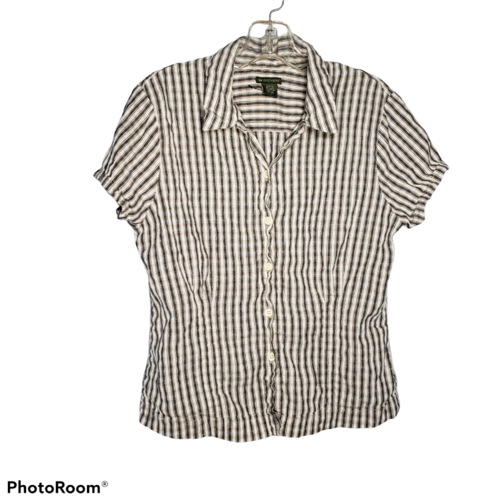 NWOT Dockers Short Sleeve Collared Fitted Top